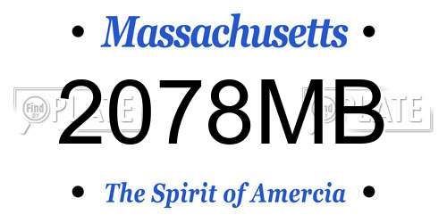 2078MB Massachusetts License Plate