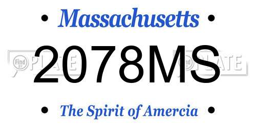 2078MS Massachusetts License Plate