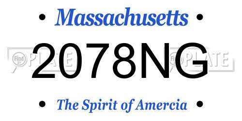 2078NG Massachusetts License Plate