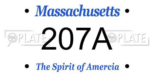 207A Massachusetts License Plate