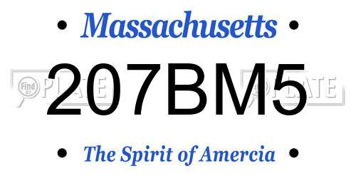 207BM5 Massachusetts License Plate