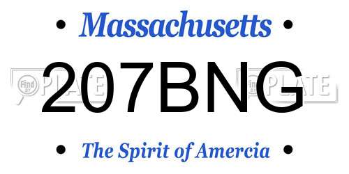 207BNG Massachusetts License Plate