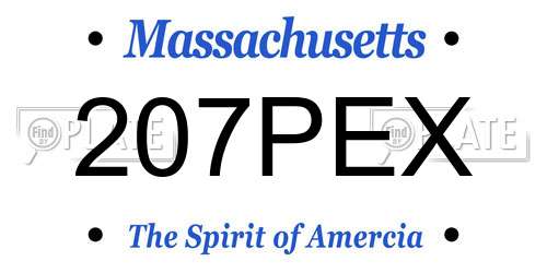 207PEX Massachusetts License Plate