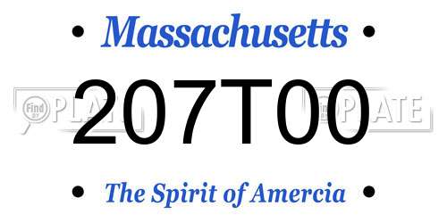 207T00 Massachusetts License Plate