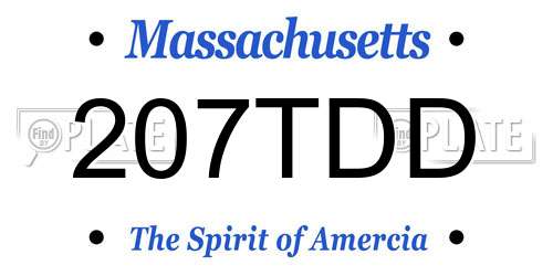 207TDD Massachusetts License Plate