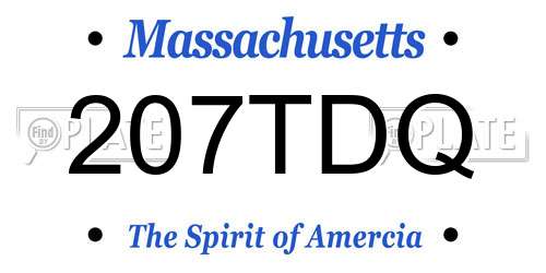 207TDQ Massachusetts License Plate