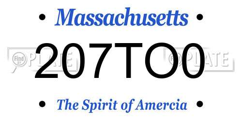 207TO0 Massachusetts License Plate