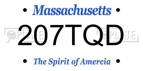 207TQD Massachusetts License Plate