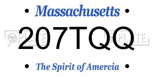207TQQ Massachusetts License Plate