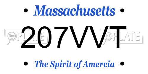 207VVT Massachusetts License Plate