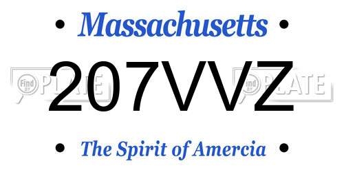 207VVZ Massachusetts License Plate