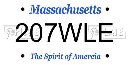 207WLE Massachusetts License Plate