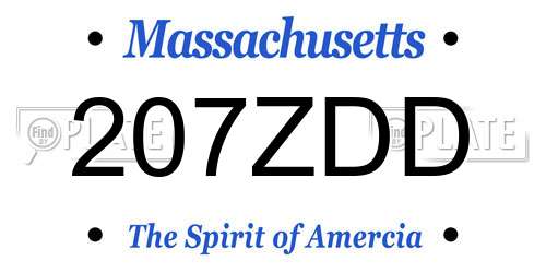 207ZDD Massachusetts License Plate