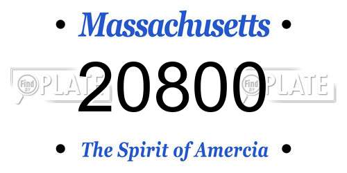 20800 Massachusetts License Plate