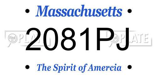 2081PJ Massachusetts License Plate