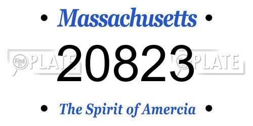 20823 Massachusetts License Plate