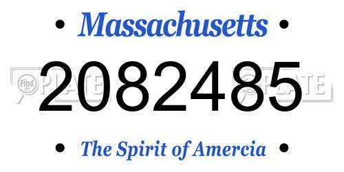 2082485 Massachusetts License Plate