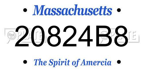 20824B8 Massachusetts License Plate