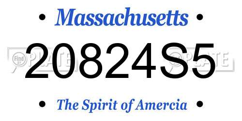 20824S5 Massachusetts License Plate