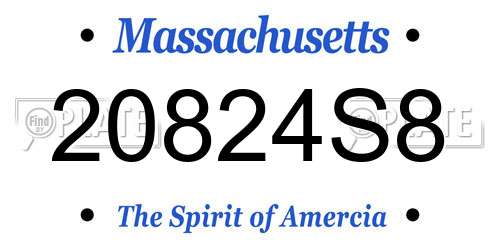 20824S8 Massachusetts License Plate