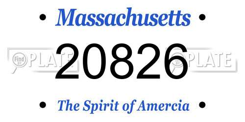 20826 Massachusetts License Plate