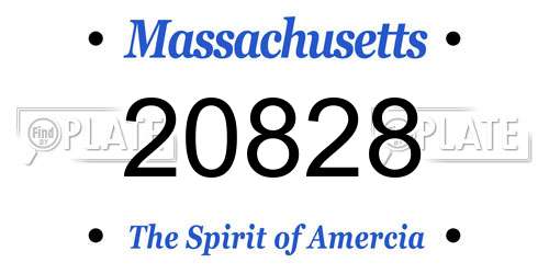 20828 Massachusetts License Plate