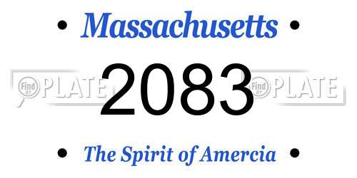 2083 Massachusetts License Plate