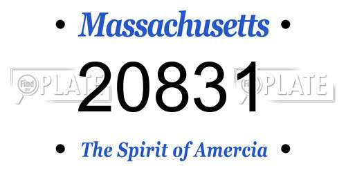 20831 Massachusetts License Plate
