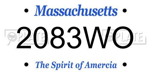 2083WO Massachusetts License Plate