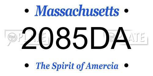 2085DA Massachusetts License Plate
