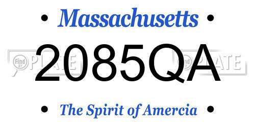 2085QA Massachusetts License Plate