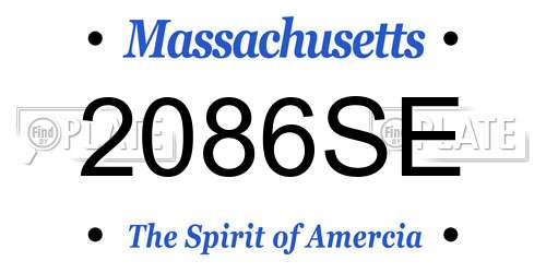 2086SE Massachusetts License Plate