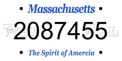 2087455 Massachusetts License Plate
