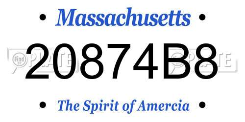 20874B8 Massachusetts License Plate