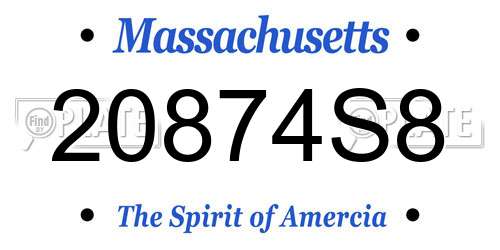 20874S8 Massachusetts License Plate