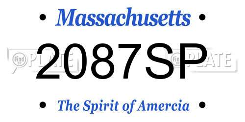 2087SP Massachusetts License Plate