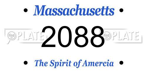 2088 Massachusetts License Plate
