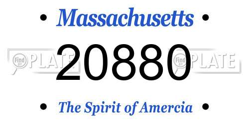 20880 Massachusetts License Plate