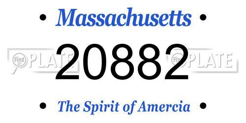 20882 Massachusetts License Plate