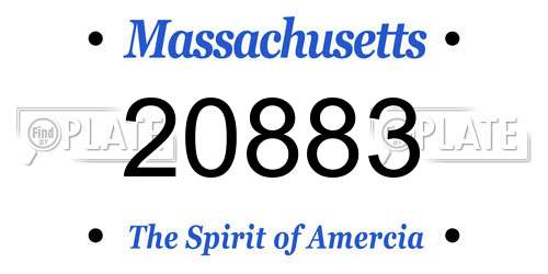 20883 Massachusetts License Plate