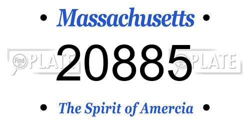 20885 Massachusetts License Plate