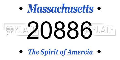 20886 Massachusetts License Plate