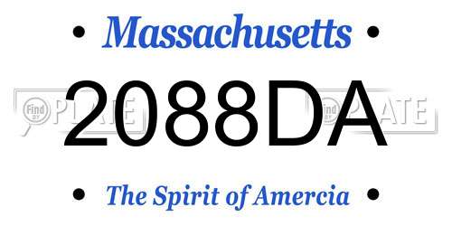 2088DA Massachusetts License Plate