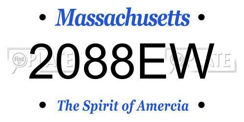2088EW Massachusetts License Plate