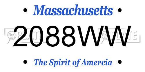 2088WW Massachusetts License Plate
