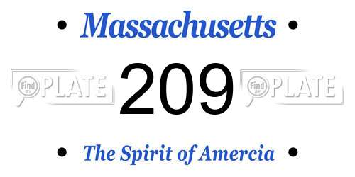 209 Massachusetts License Plate