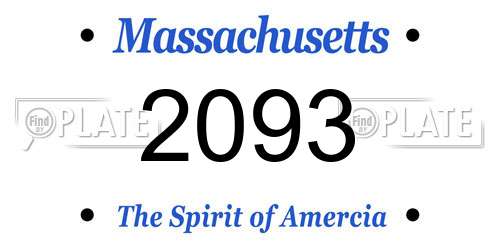 2093 Massachusetts License Plate
