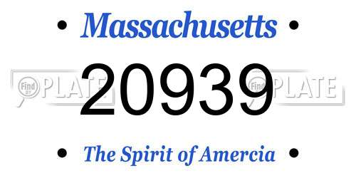 20939 Massachusetts License Plate