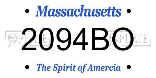 2094BO Massachusetts License Plate
