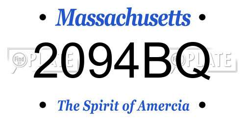 2094BQ Massachusetts License Plate